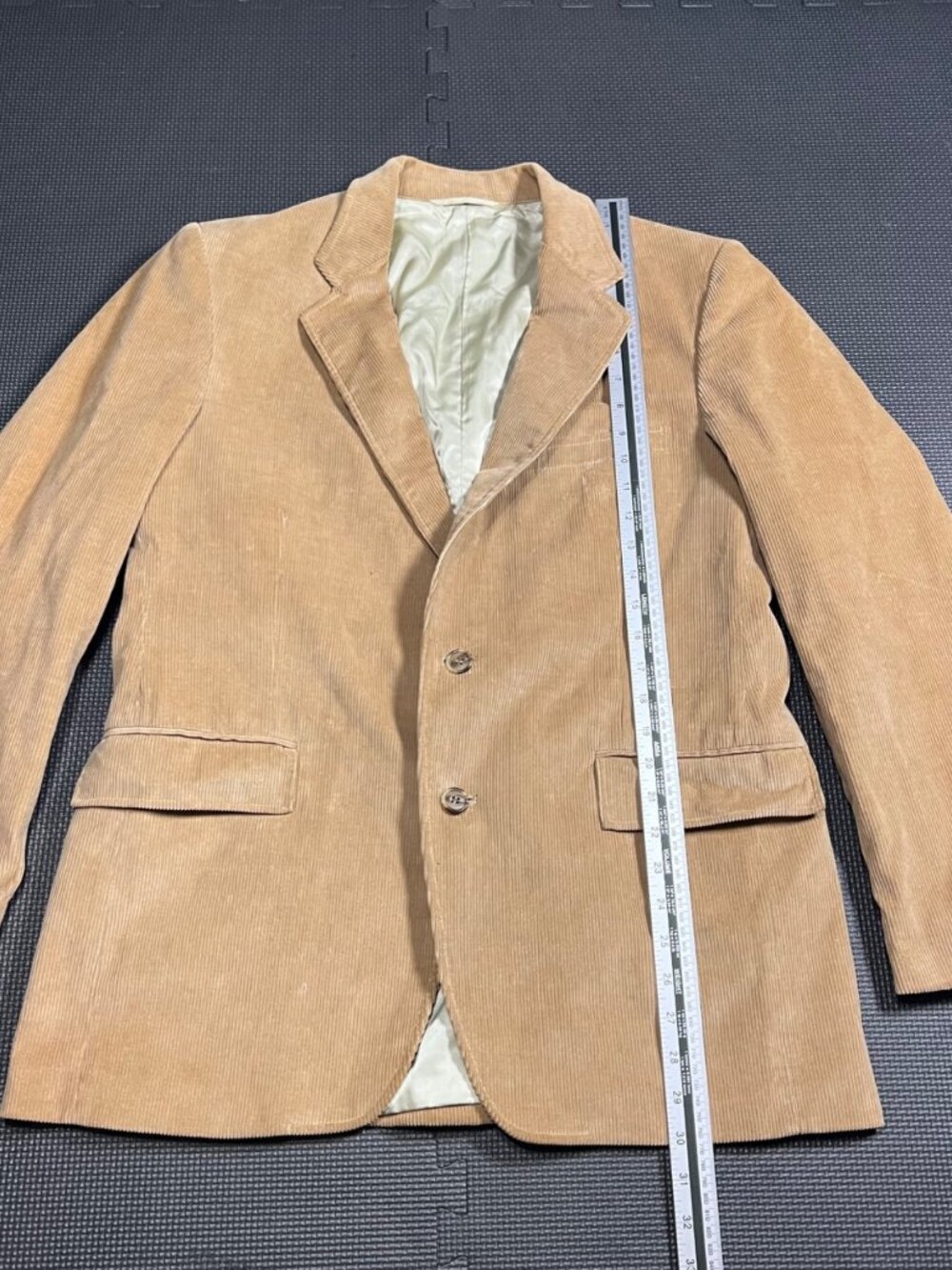 Vintage Jordache Tan Corduroy Blazer Jacket With Two-Button Closure & Satin Lini - Picture 7 of 8